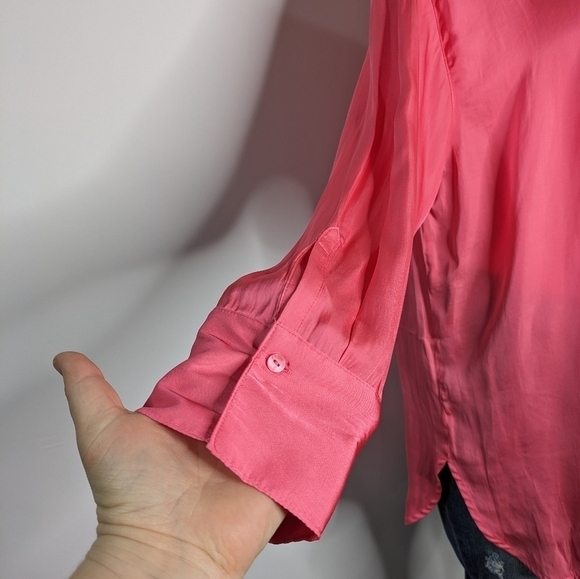 ✨3/$15 NWT Old Navy pink satin collared button up XL - Picture 4 of 8